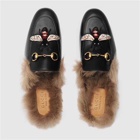 gucci princetown bee loafers|gucci princetown striped slippers.